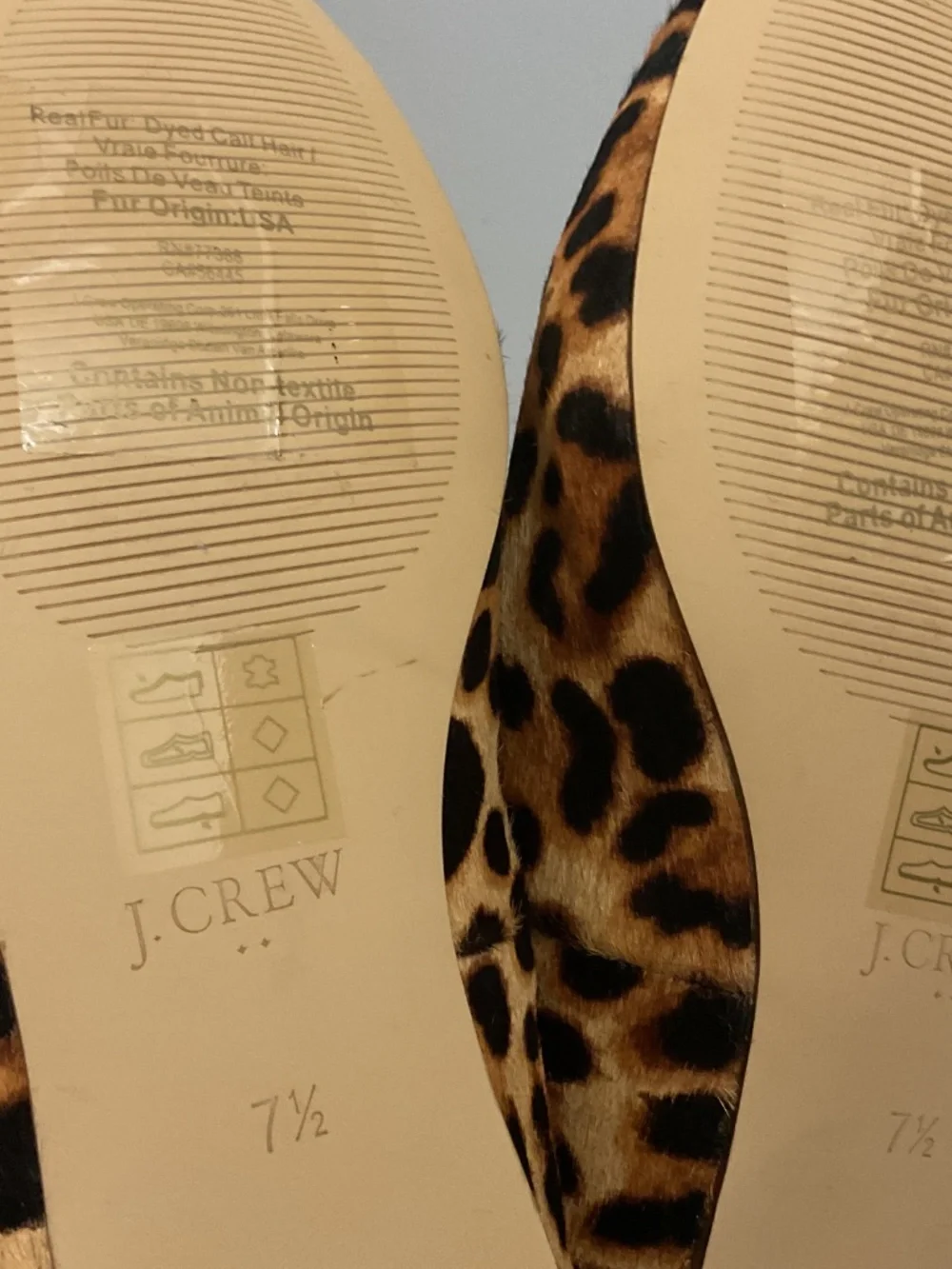 J. Crew NWOT Leopard Print Calf Hair Loafers, Size 7.5 - Picture 6 of 6